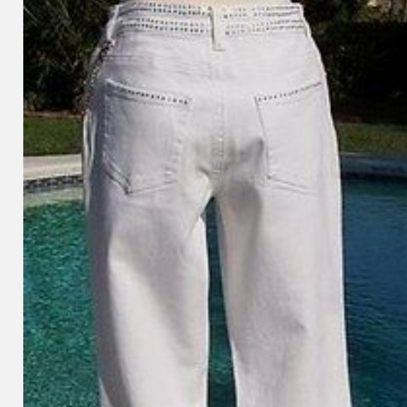 Cache White Rhinestone Embellished Jeans - Picture 6 of 9